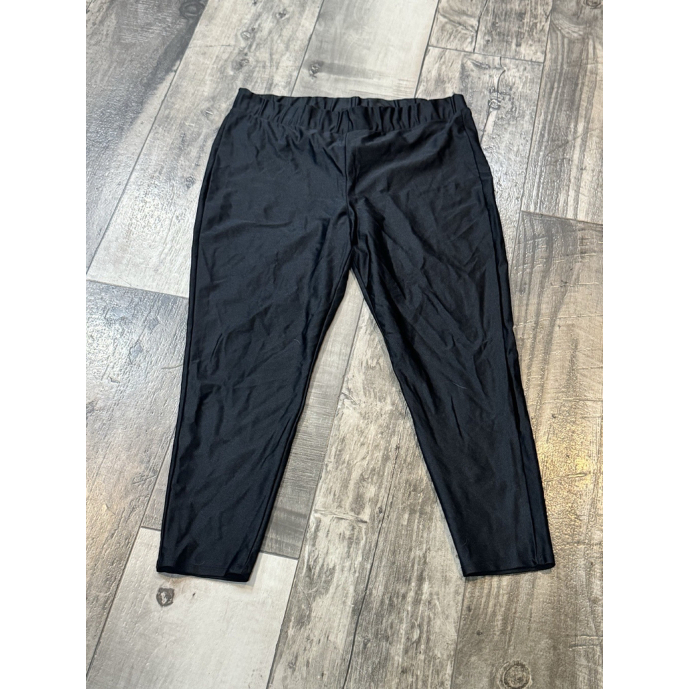 Torrid Black Faux Leather Ankle Pants Stretch Leggings Women's Sz 3 Pull On EUC